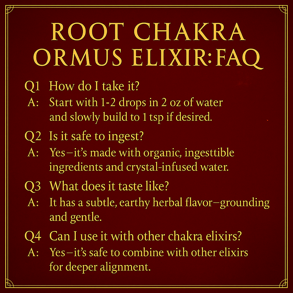 Root Chakra Ormus Elixir | Grounding Energy + Monoatomic Gold + Red Jasper & Tourmaline for Stability & Strength
