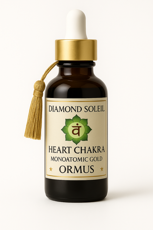 Heart Chakra Monoatomic Gold Ormus Elixir by Diamond Soleil – supports emotional healing, heart opening, and compassion activation