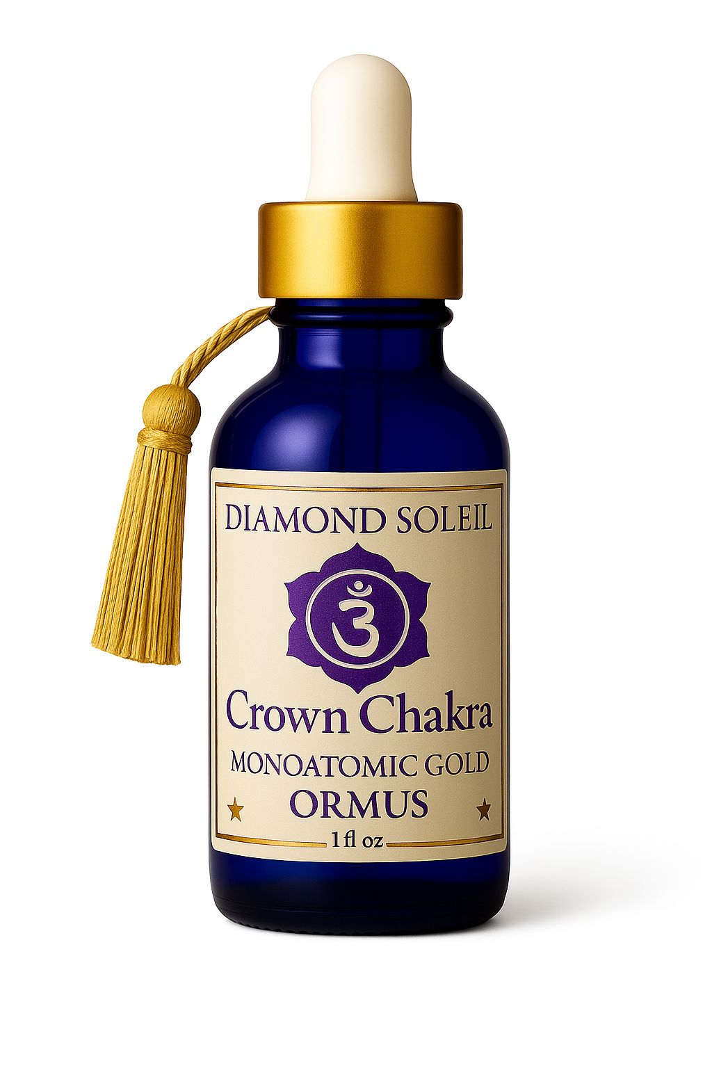 Crown Chakra Monoatomic Gold Ormus Elixir by Diamond Soleil – supports spiritual awakening, pineal gland activation, and divine consciousness