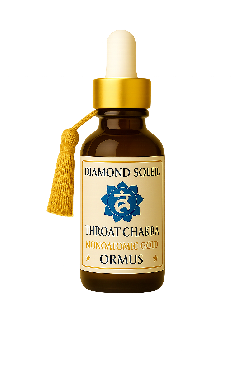 Throat Chakra Monoatomic Gold Ormus Elixir by Diamond Soleil – promotes clear communication, truth expression, and vocal empowerment
