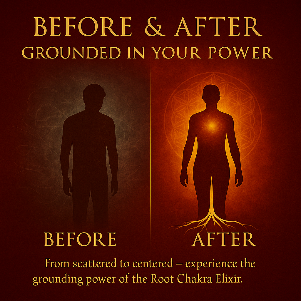 Root Chakra Ormus Elixir | Grounding Energy + Monoatomic Gold + Red Jasper & Tourmaline for Stability & Strength