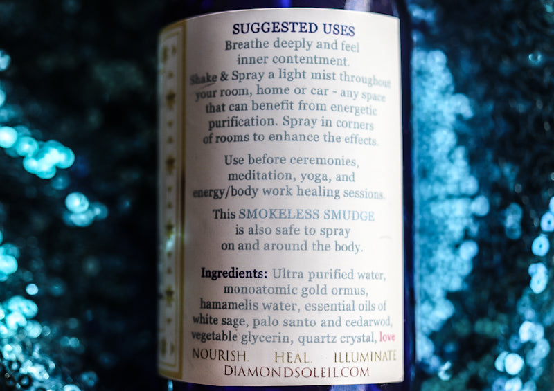 White Sage Smudge Spray w/ Monoatomic Gold Ormus - Energy Cleansing & Protection