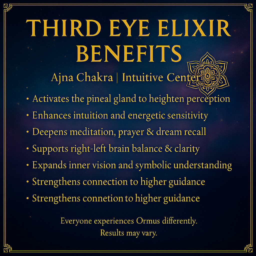 Third Eye Chakra Ormus Elixir - Decalcify Your Pineal Gland and Unlock Intuition