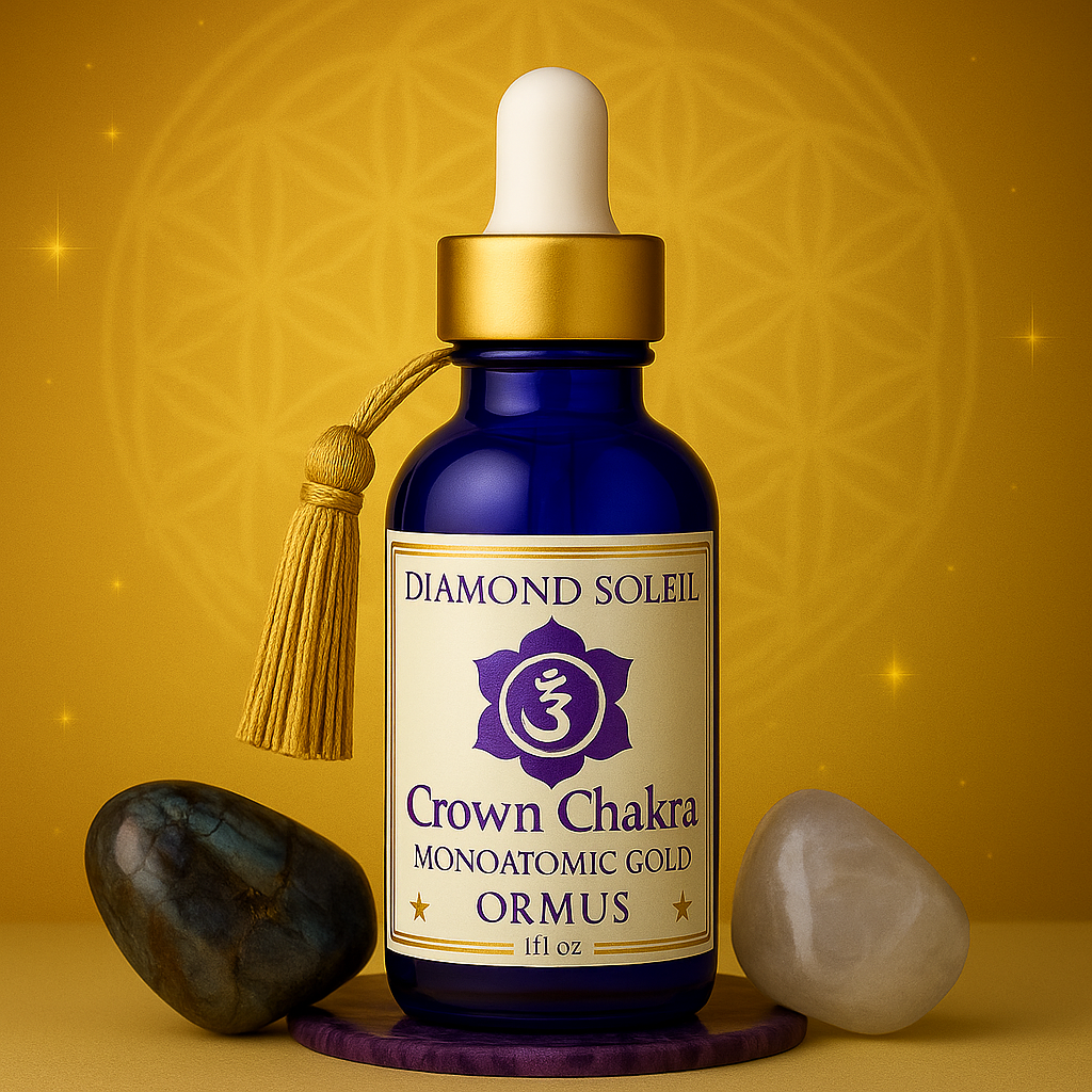Crown Chakra Elixir – Sahasrara Activation Formula Monoatomic Gold Ormus with Reiki, Crystals & 963 Hz Frequency