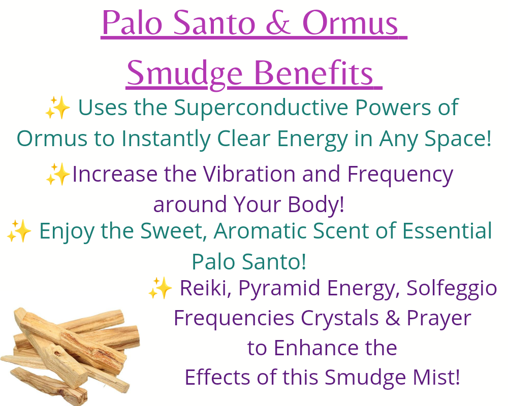 Palo Santo & Ormus Smokeless Smudge - Energy Clearing